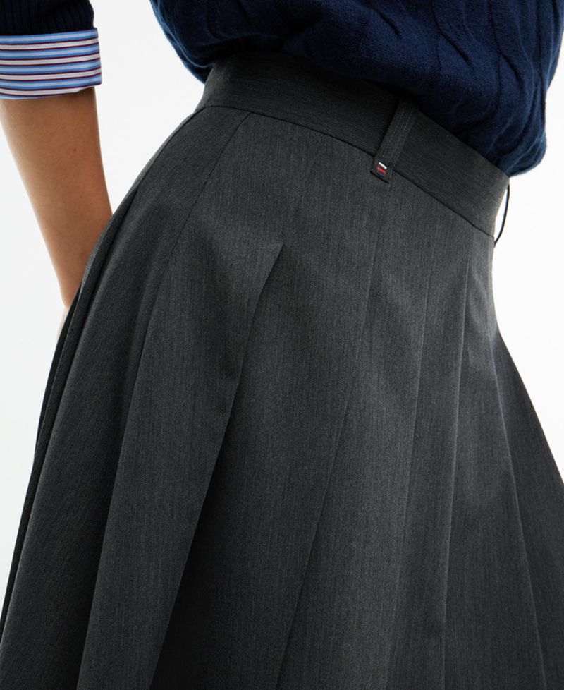 Women's Pleated High-Waisted Midi Skirt