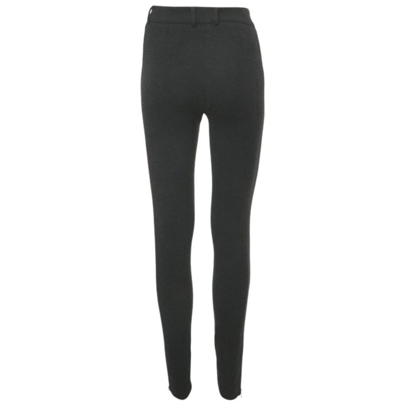 Women's Black Viscose Blend Stretch Slim Fit Trousers