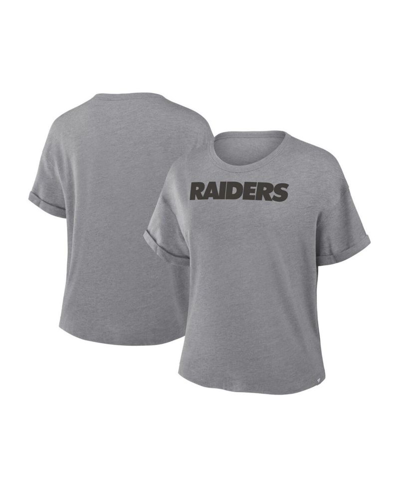 Women's Heather Gray Las Vegas Raiders Swing Pass Tri-Blend Boxy T-Shirt