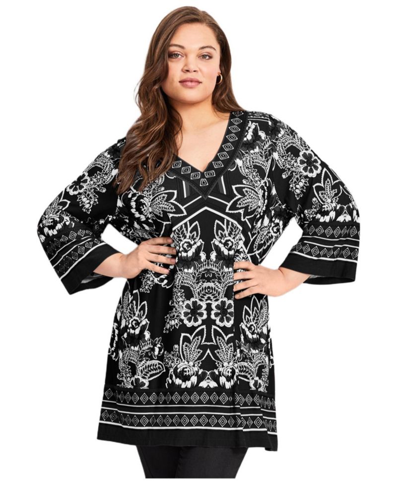Women's Scarf Print Tunic Top