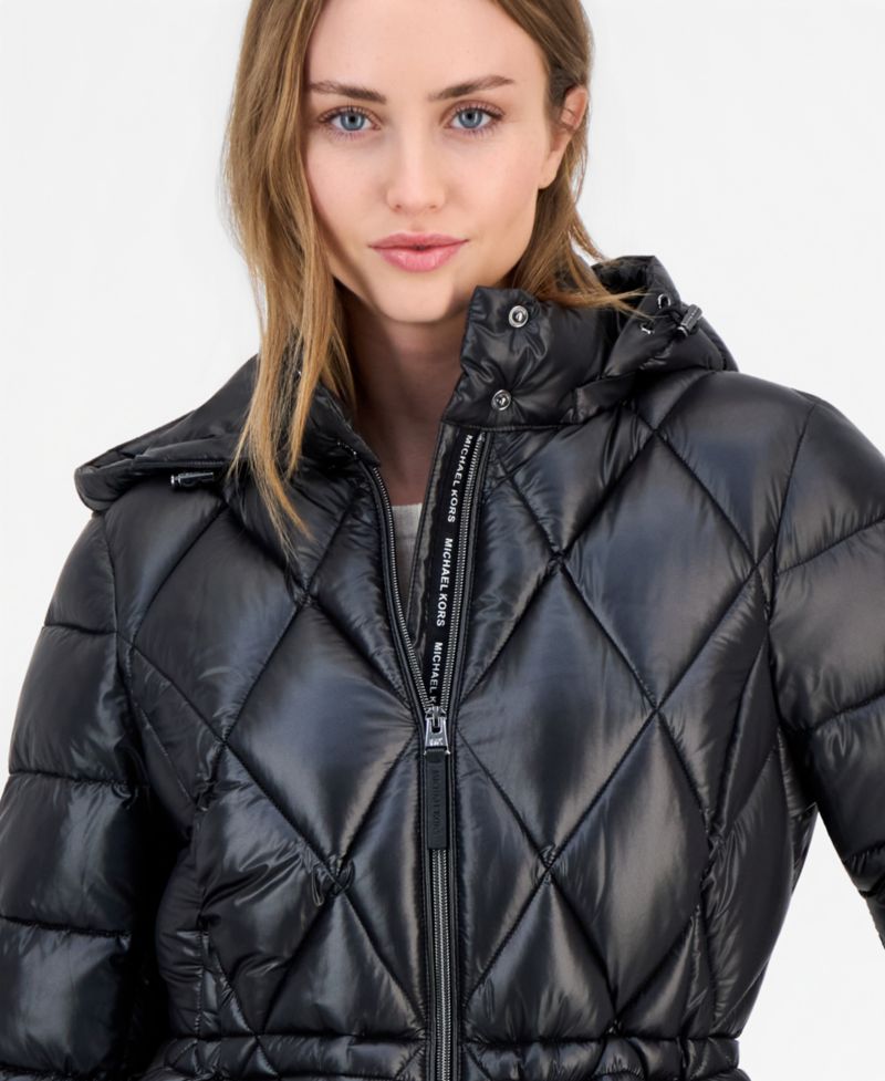 Michael Kors Petite Hooded Anorak Puffer Packable Coat