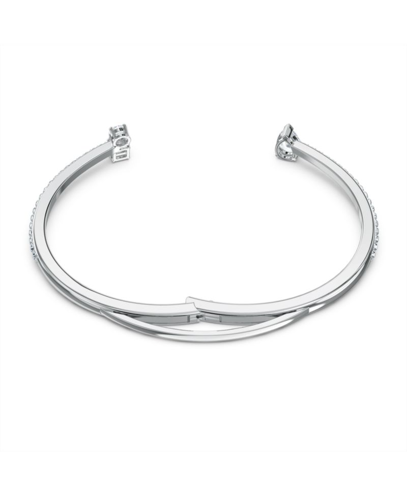 Silver-Tone Crystal Cuff Bracelet
