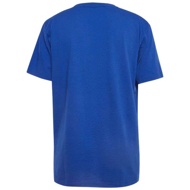 Men's Blue Logo Print Cotton T-Shirt