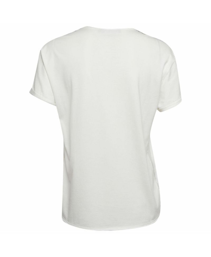 Women's Madonna Print Jersey and Satin T-Shirt