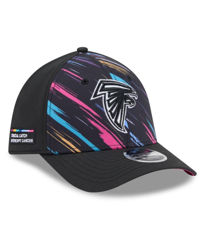 Men's Black Atlanta Falcons 2026 NFL Cruical Catch 39THIRTY M-Crown Stretch Hat