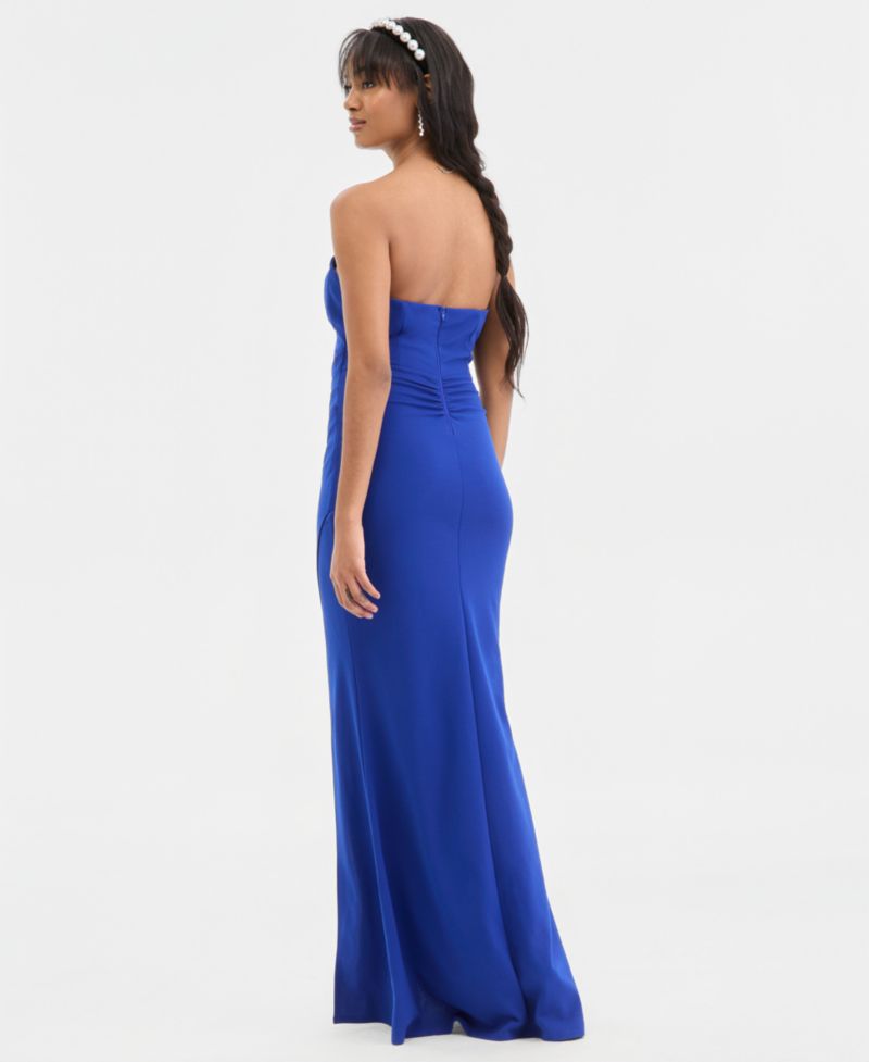 Juniors' Strapless Sweetheart-Neck Corset Gown