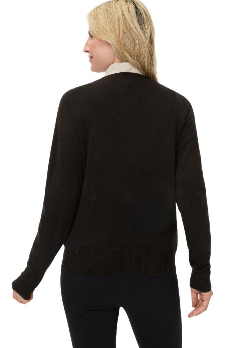 Women's Rib Knit Cardigan with Sequin Detail Sweater