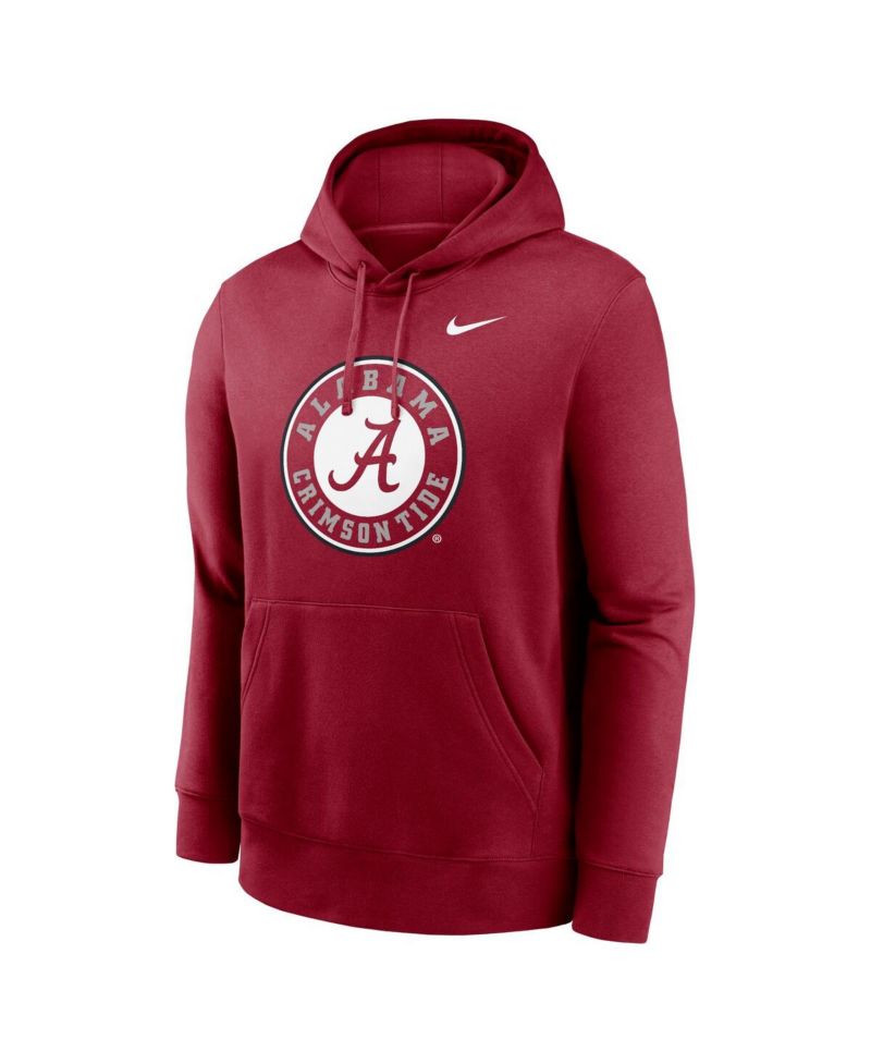 Men's Crimson Alabama Crimson Tide Primetime Alternate Logo Club Fleece Pullover Hoodie