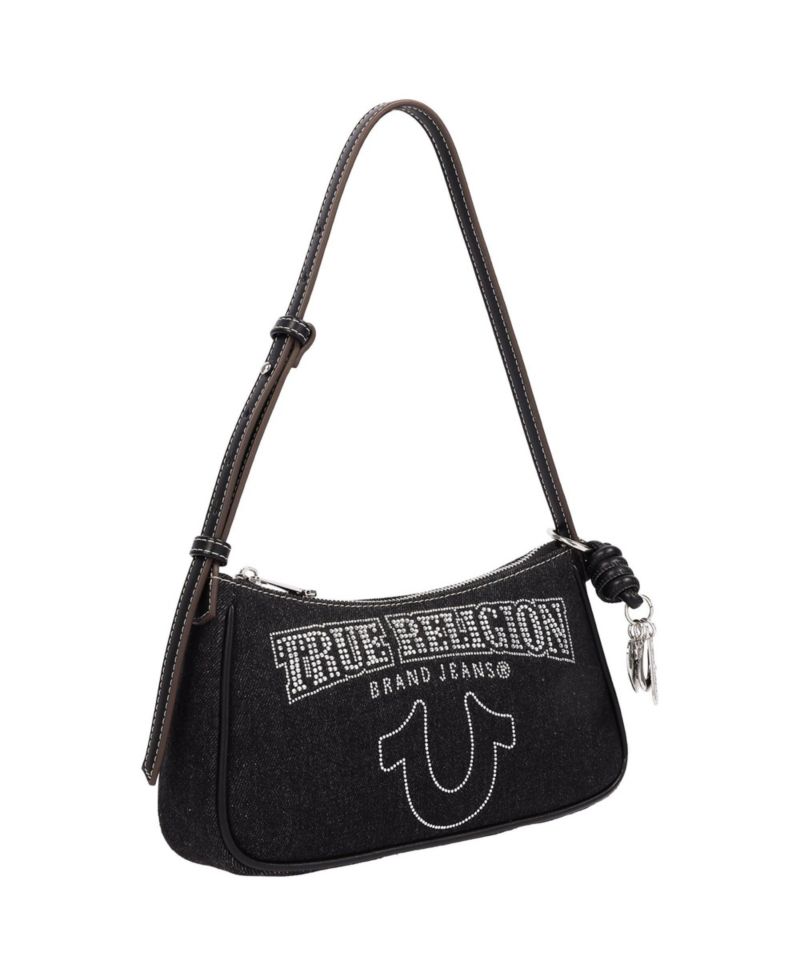 Women's Bling Logo Denim Shoulder Bag