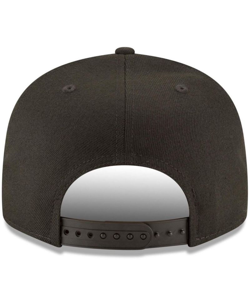 Men's Toronto Blue Jays Black on Black 9FIFTY Team Snapback Adjustable Hat - Black