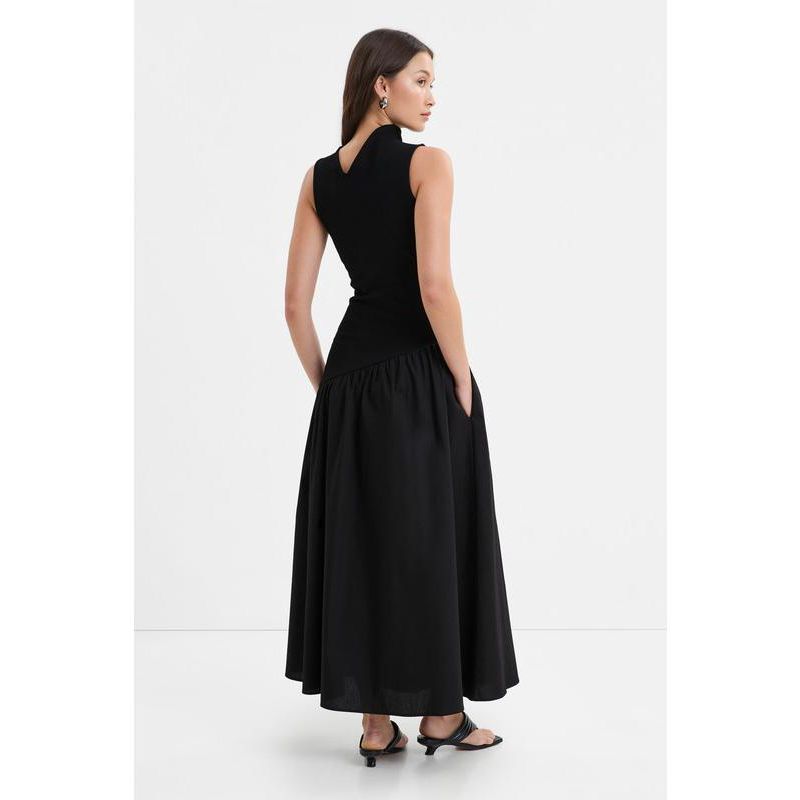 Women's Hutton Fitted Bodice Cotton A-Line Maxi Dress with Side Pocket