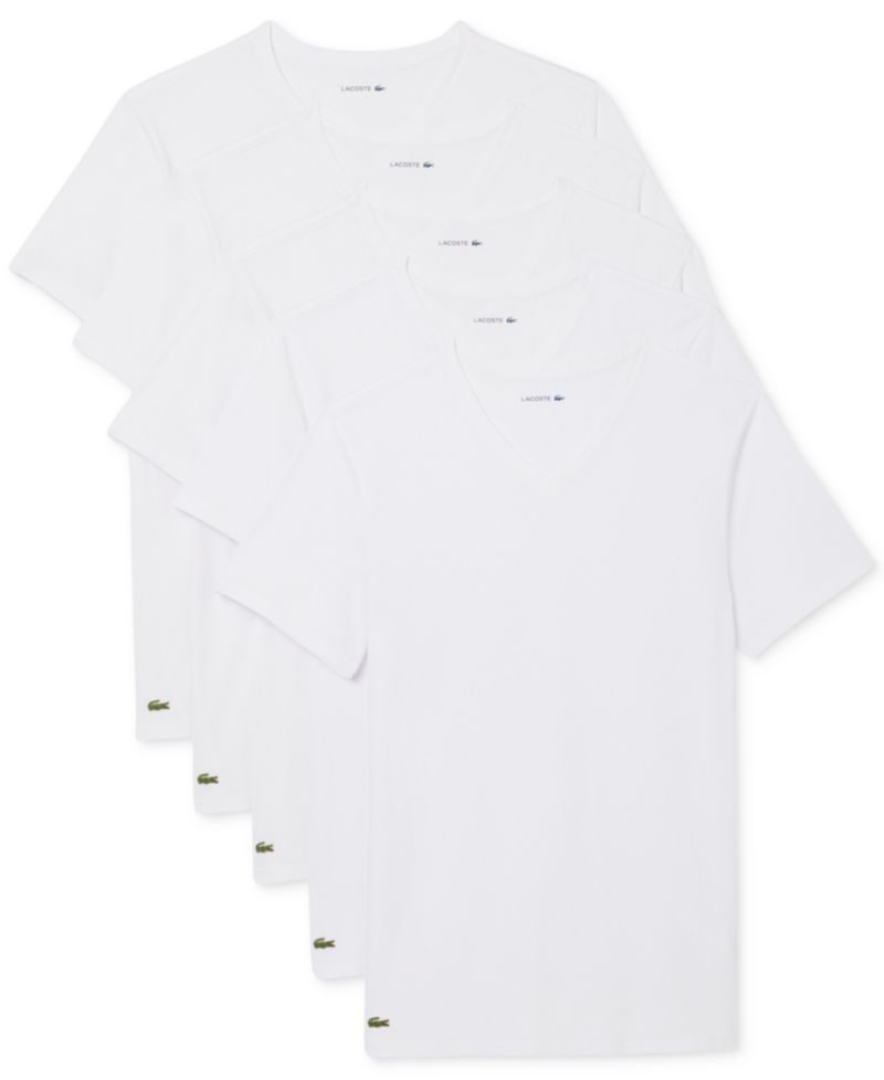 Men's Slim Fit V-Neck Cotton Undershirts, 5-Pack