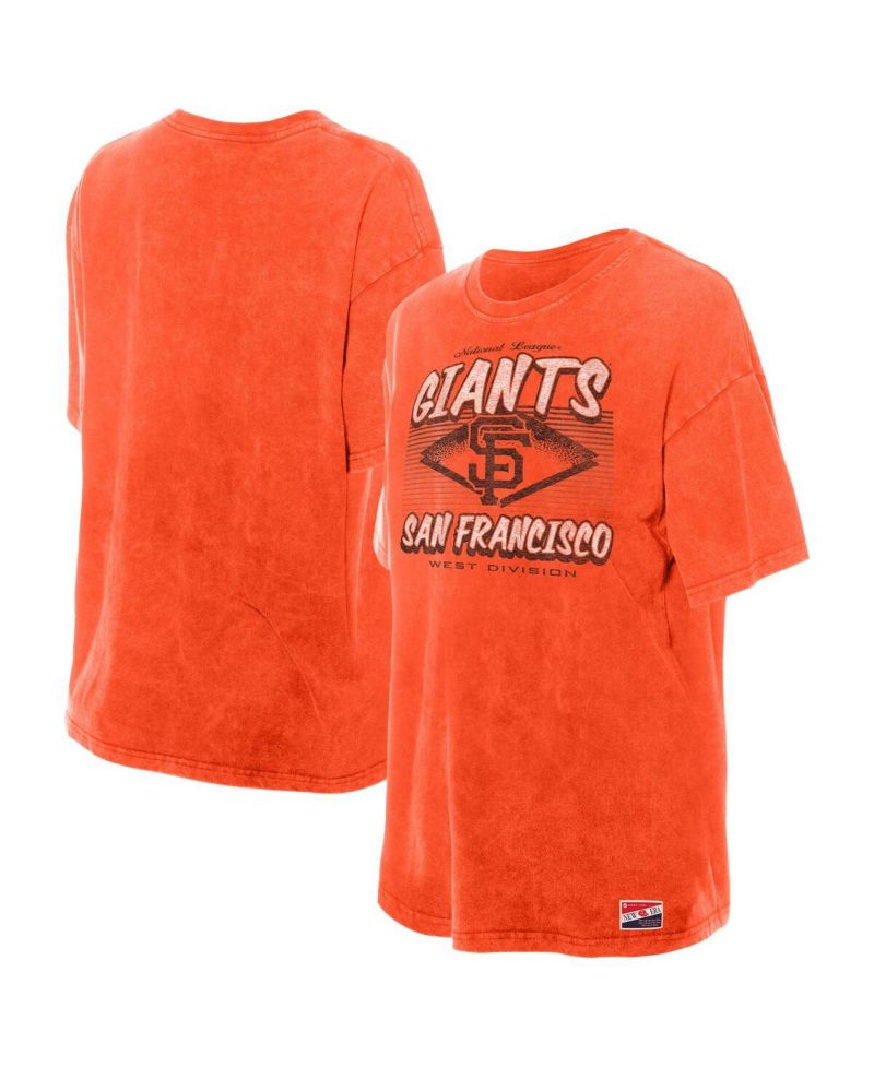 Women's Orange San Francisco Giants Mineral Wash Oversized T-Shirt