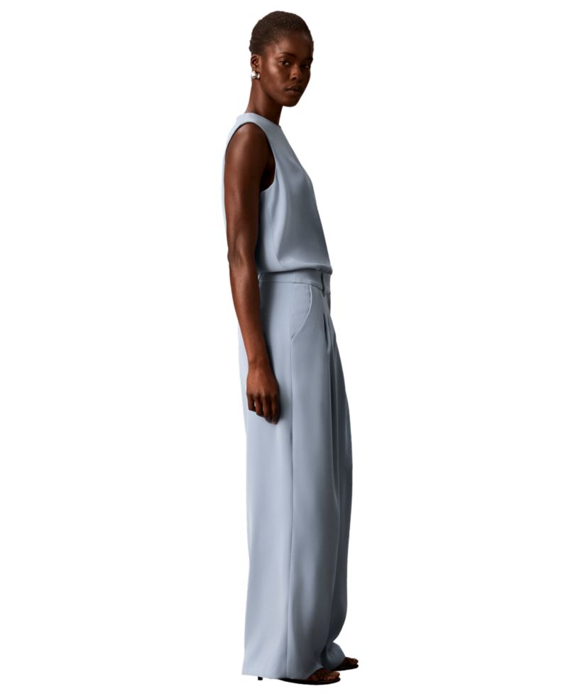 Women's High-Rise Double-Pleat Wide-Leg Pants
