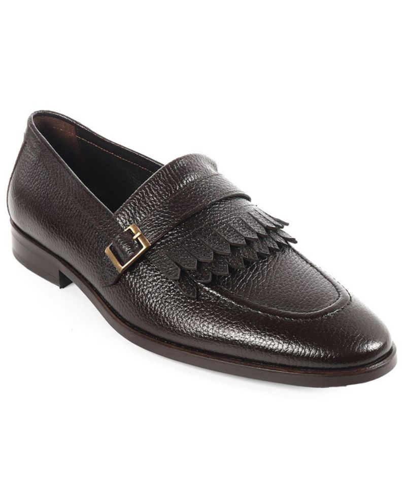 Men's Tortoise Monk Strap Slip-On Dress Loafers