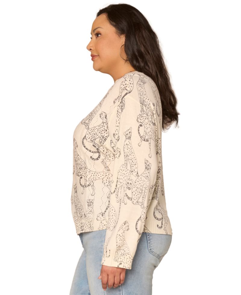 Plus Size Long-Straight Sleeve Sweater
