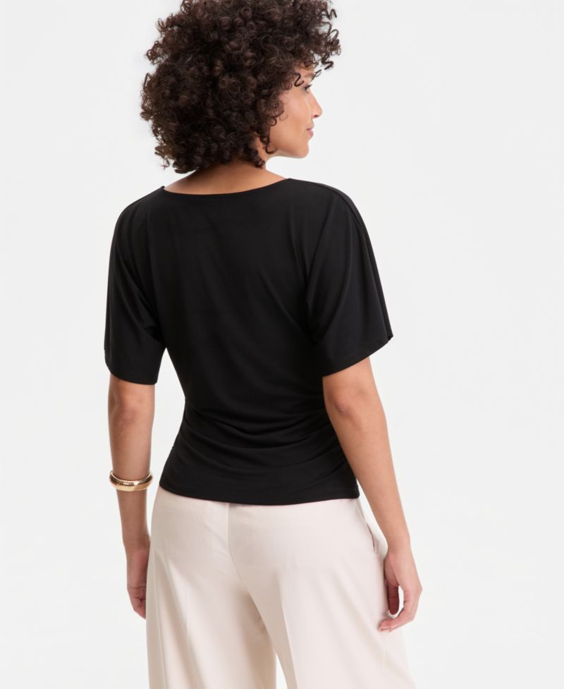 Women's Ruched-Waist Short-Sleeve T-Shirt