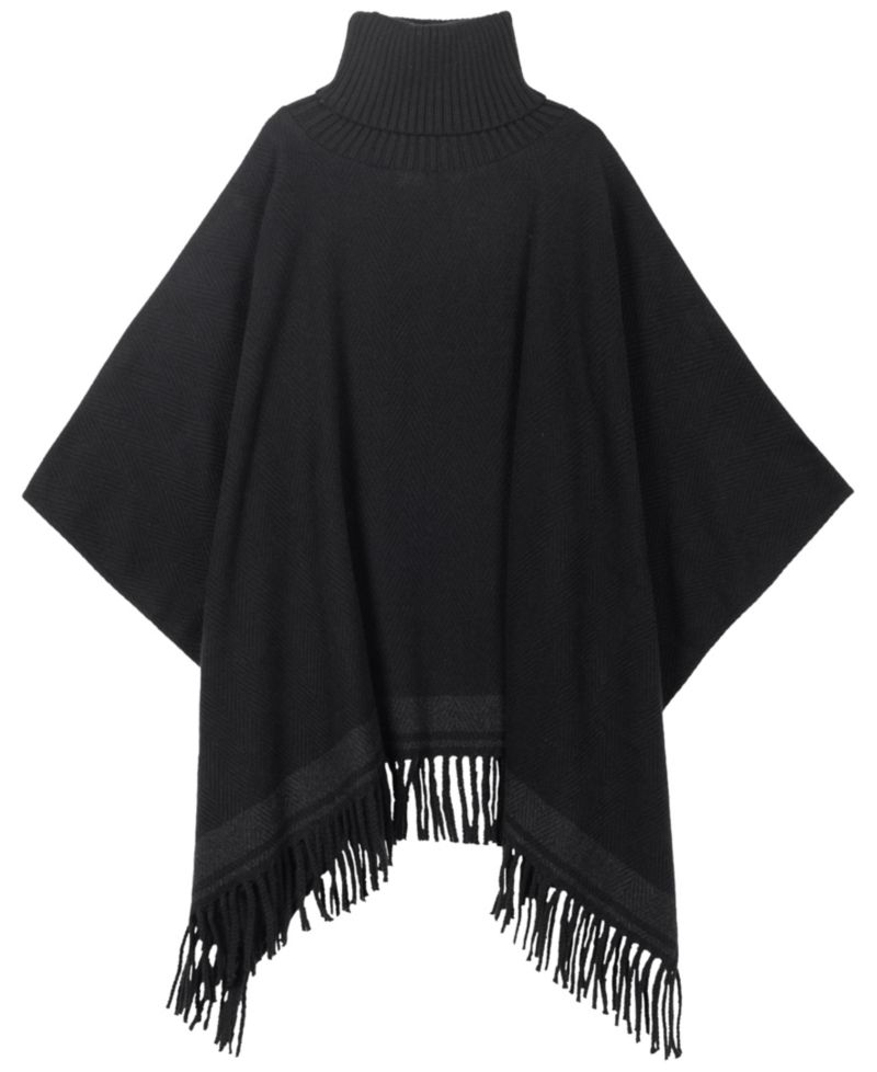 Woven Knit Collar Ruana
