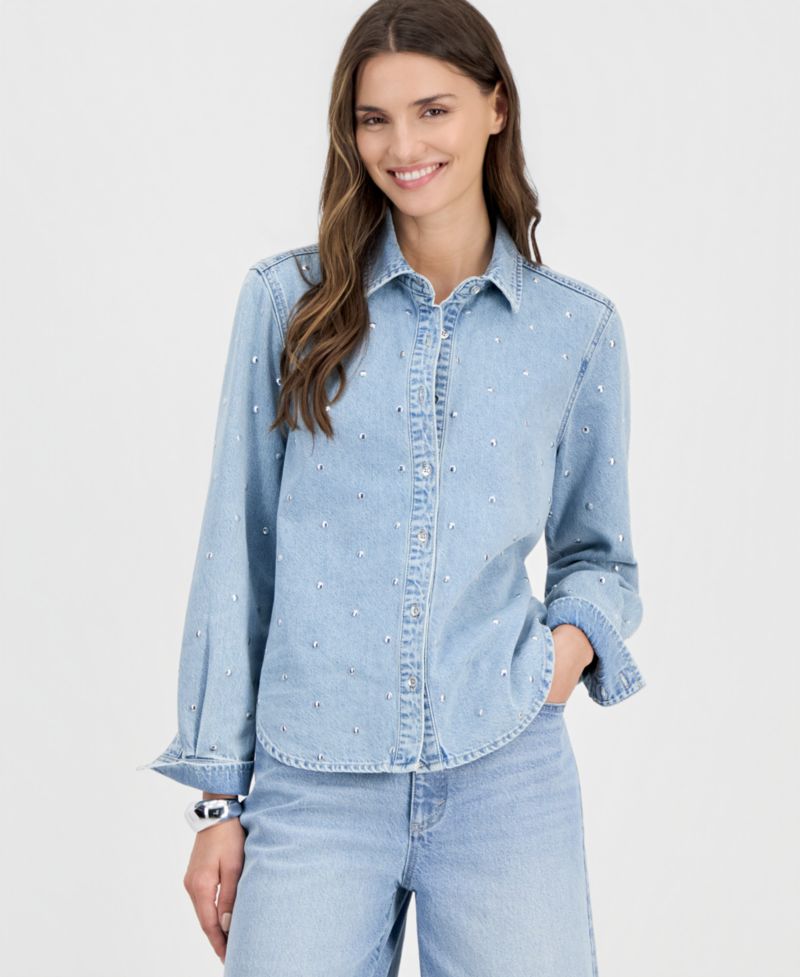 Women's Studded Denim Shirt