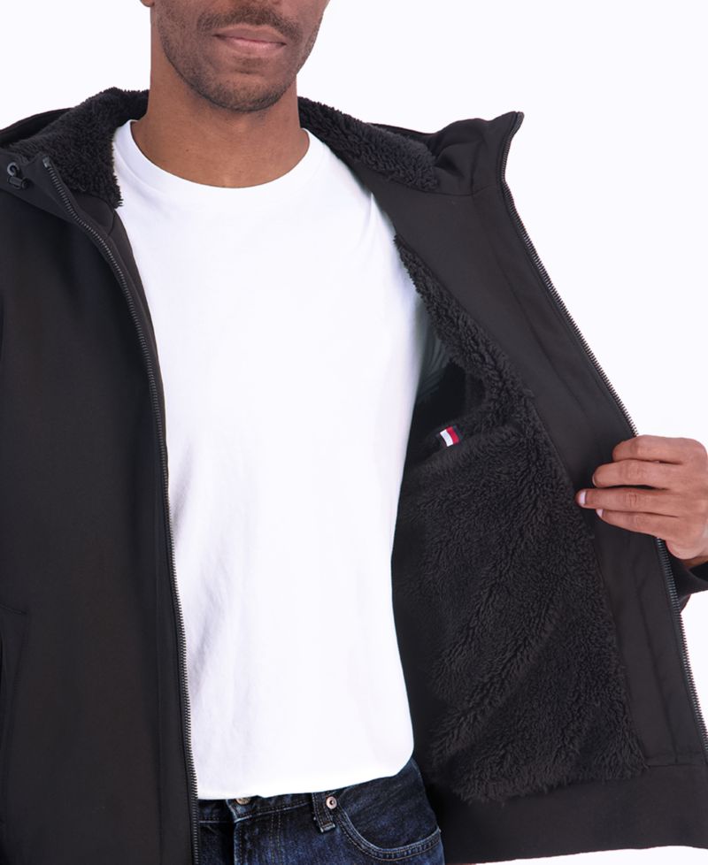 Men's Sherpa Lined Soft Shell Bomber Jacket
