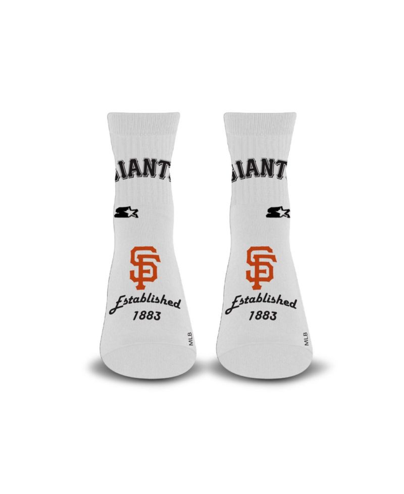 Men's and Women's White San Francisco Giants Established Stencil Quarter Socks