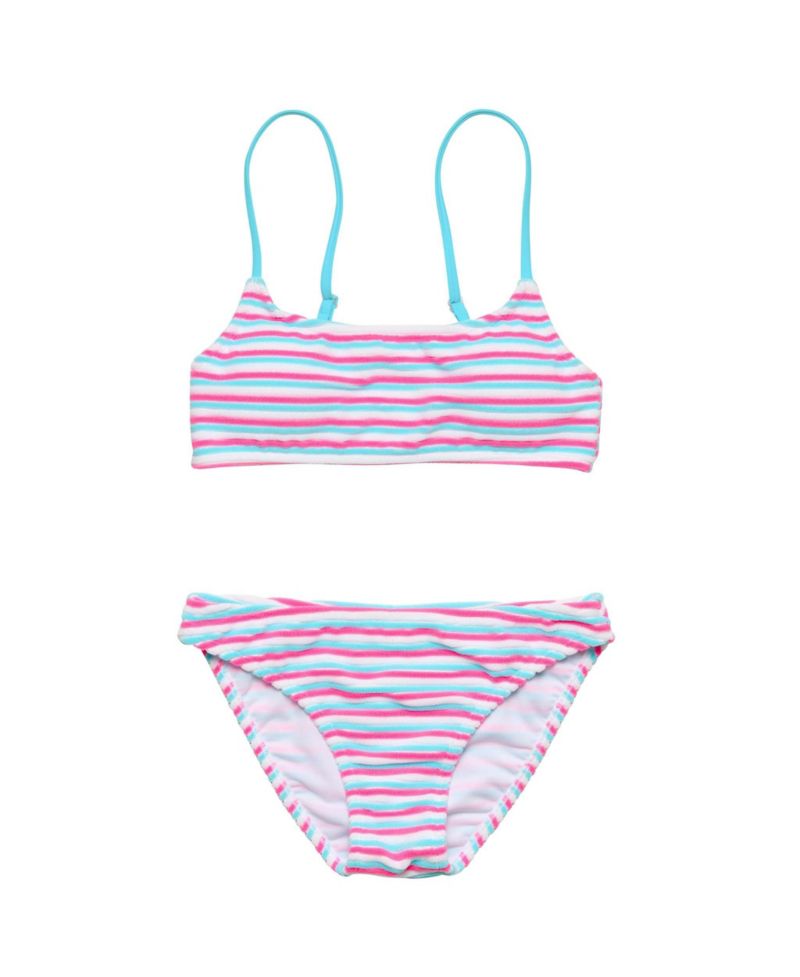Big Girls Sorbet Stripe Teen Crop Bikini