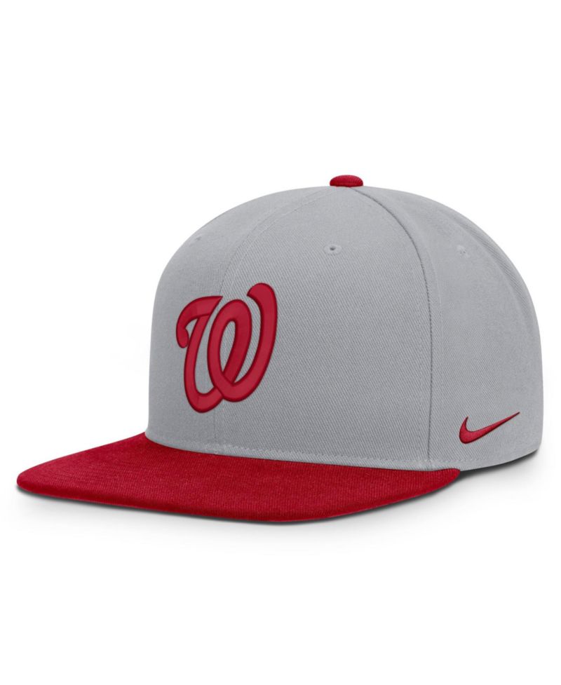 Men's Gray/Red Washington Nationals Primetime Pro Dri-FIT snapback Hat