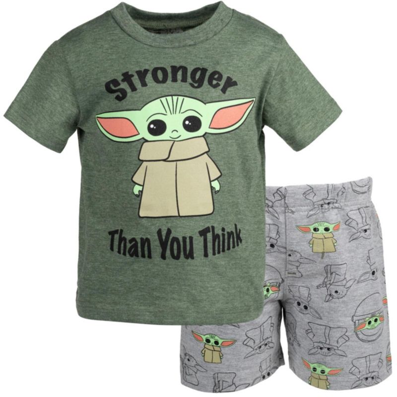 Baby Boys The Mandalorian Grogu 2-Piece T-Shirt and Shorts Set