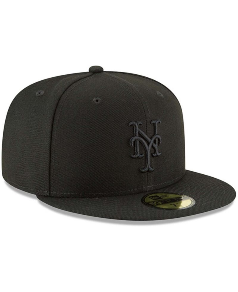 Men's Black New York Mets Primary Logo Basic 59FIFTY Fitted Hat
