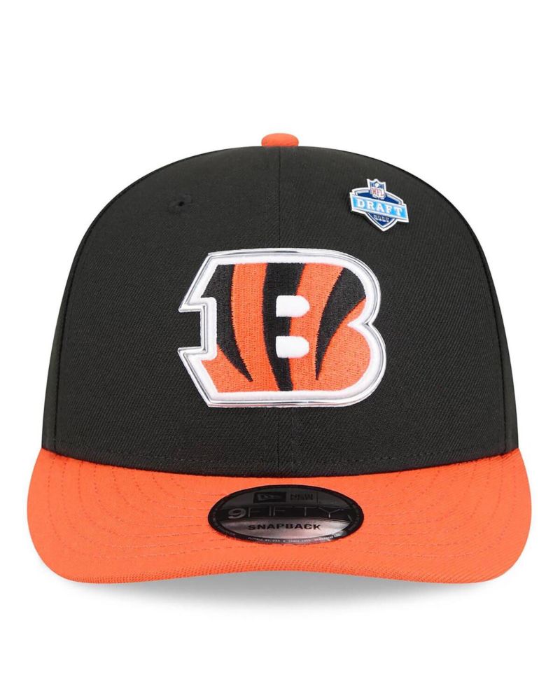 Men's Black/Orange Cincinnati Bengals 2026 NFL Draft On Stage Pre-Curved 9FIFTY Snapback Hat