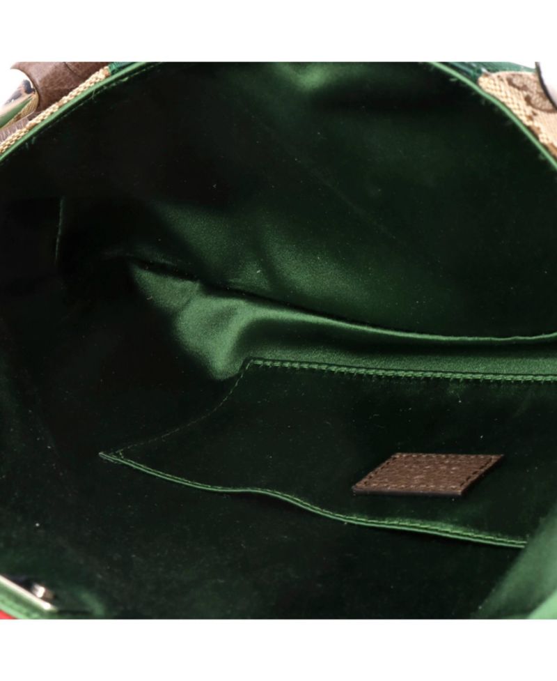 Medium Horsebit NM Web Chain Clutch GG Canvas
