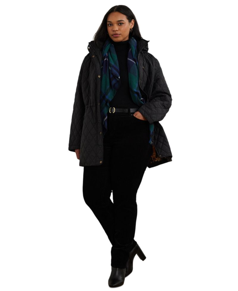 Plus Size Hooded Anorak Quilted Coat, Created for Macy's