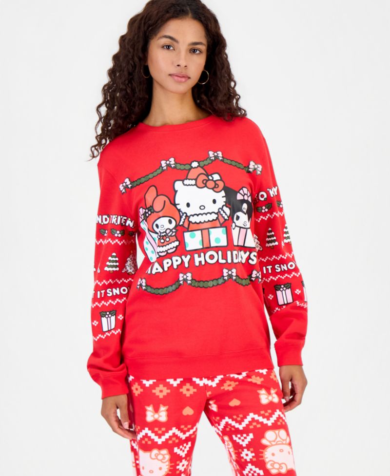 Juniors' Hello Kitty Christmas Graphic Sweatshirt