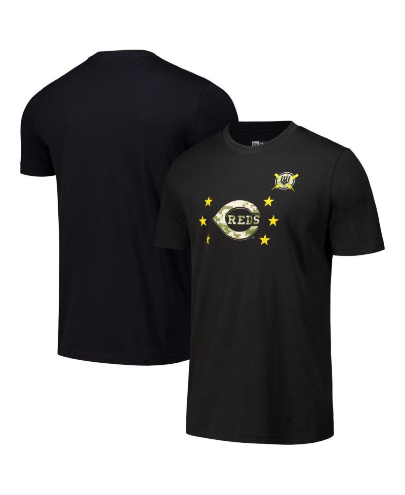 Men's Black Cincinnati Reds 2024-Armed Forces Day T-Shirt