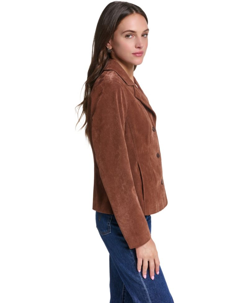 Women's Fitted Faux Suede Blazer