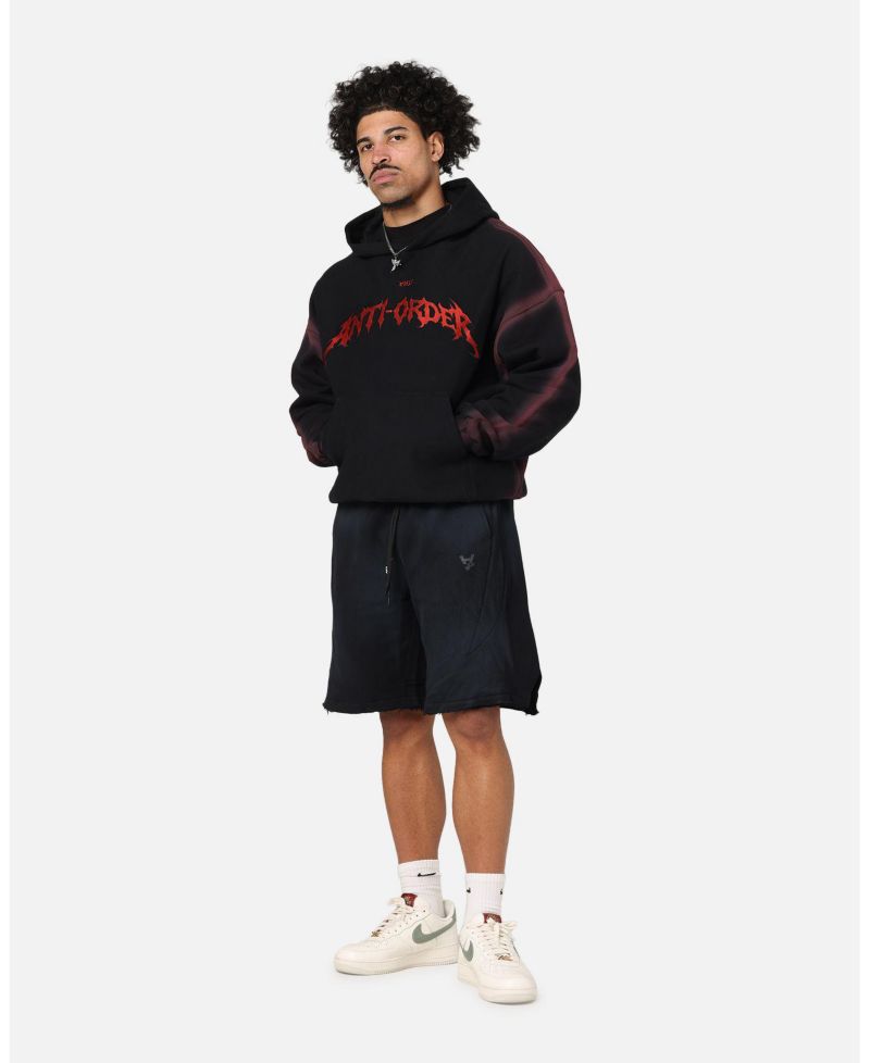 Men's Mosh Boxy Hoodie Sweatshirt - Sunfade Black/Red M