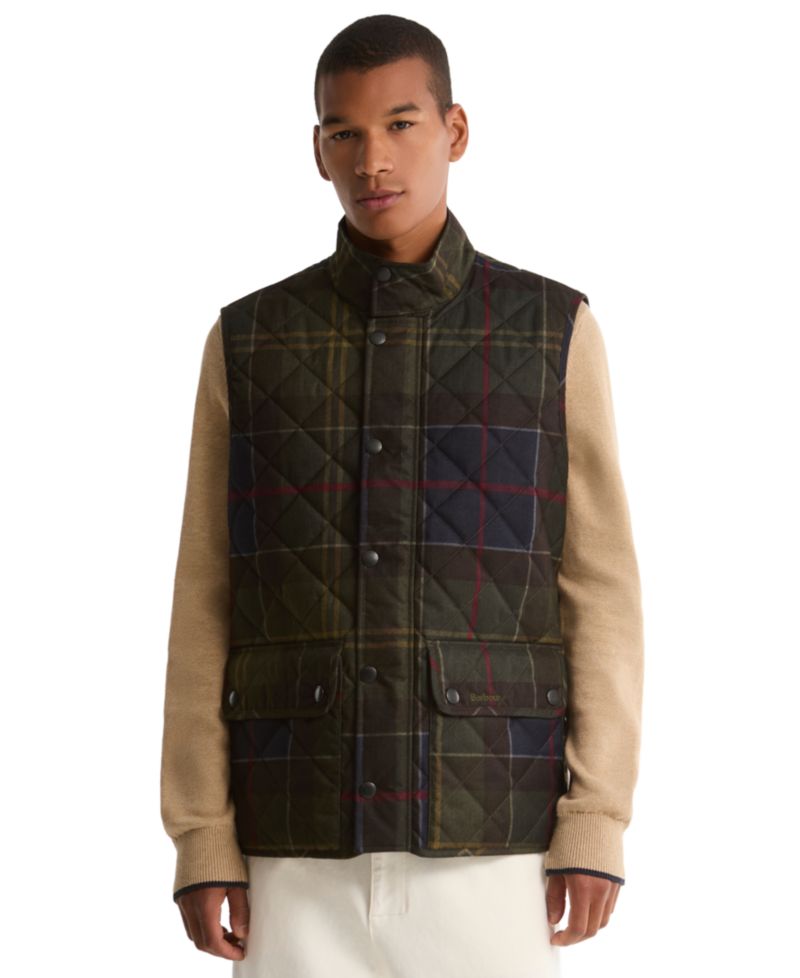 Men's Lowerdale Quilted-Tartan Vest