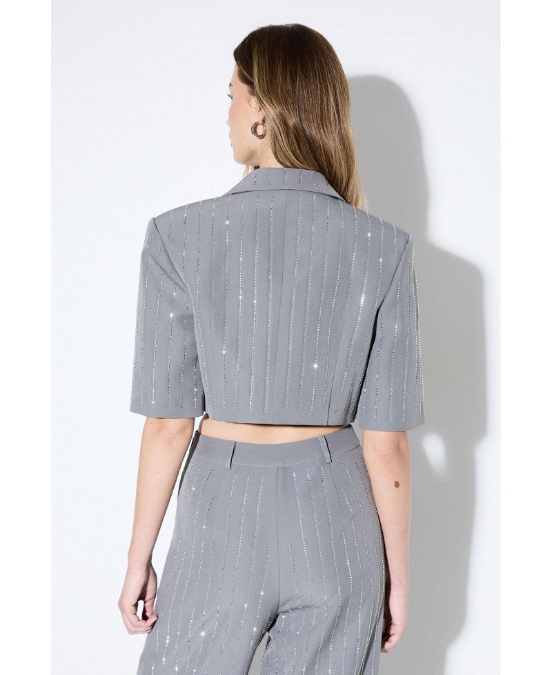 Women's Premium Embellished Cropped Blazer
