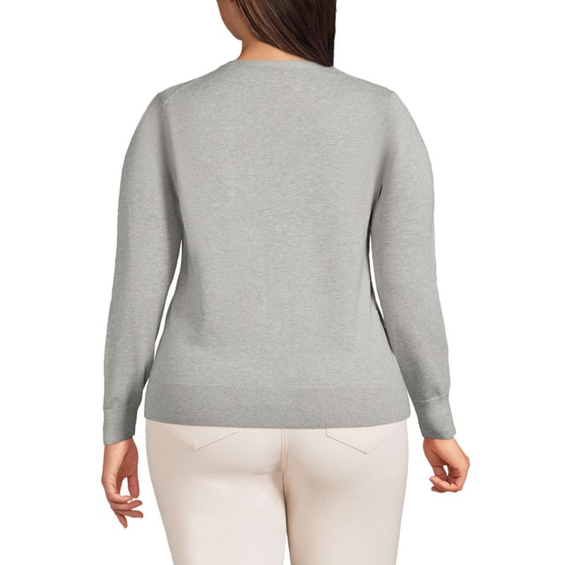 Plus Size Fine Gauge Cotton Cardigan Sweater