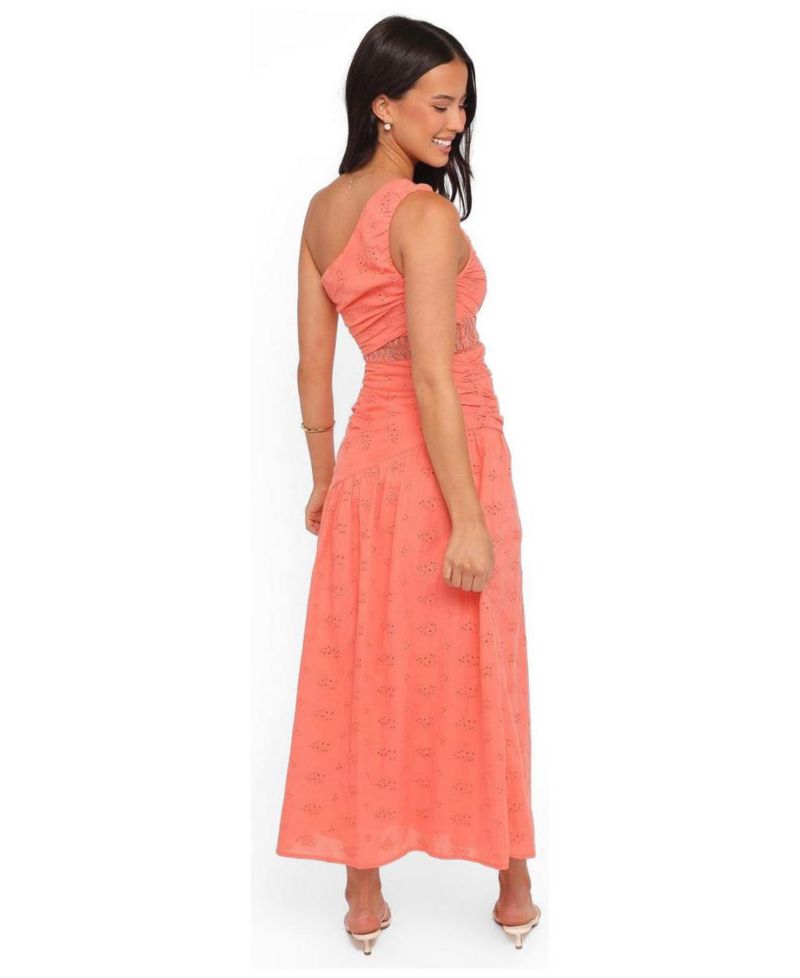 Women's One-Shoulder Eyelet Corinne Maxi Dress