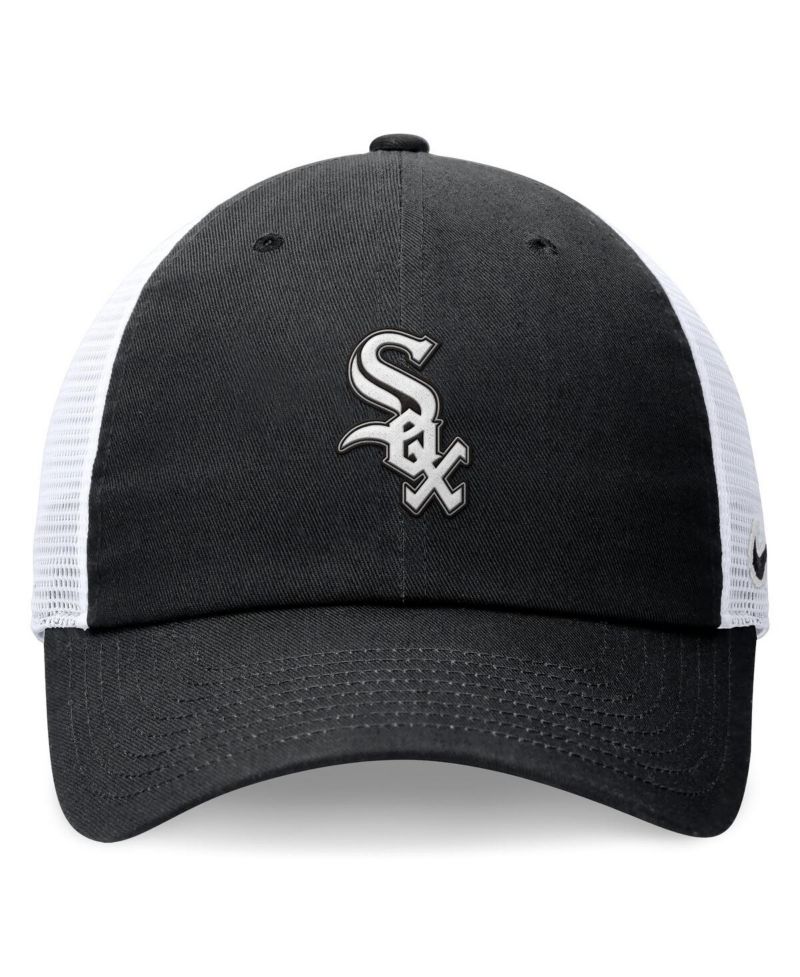 Men's Black Chicago White Sox Evergreen Club Trucker Adjustable Hat