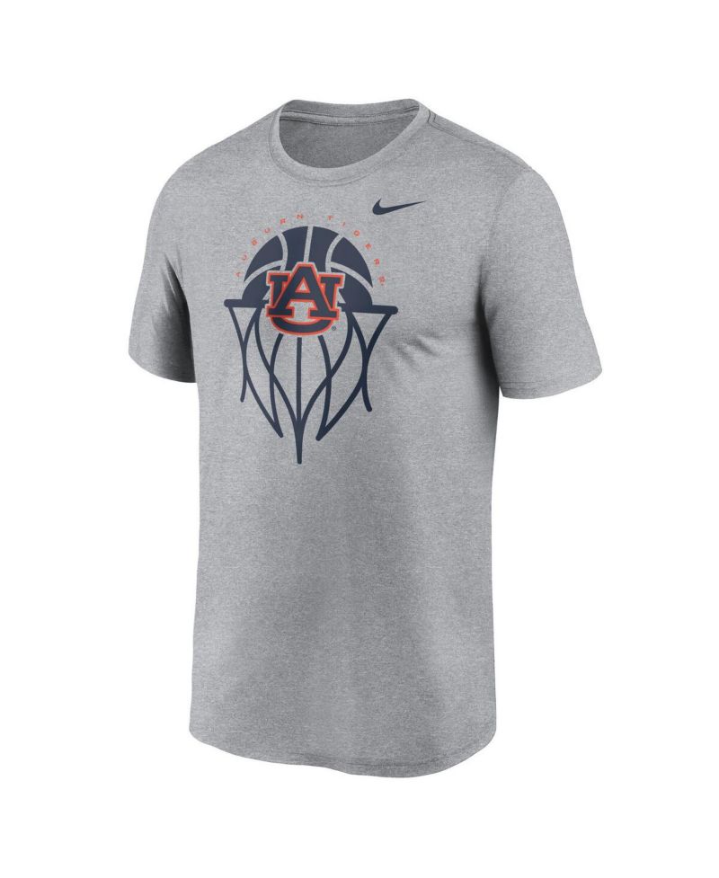 Men's Gray Auburn Tigers Basketball Icon Legend T-Shirt