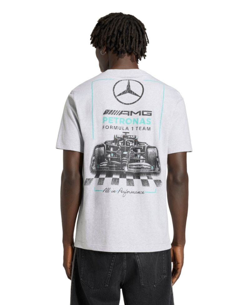 Men's Heather Gray Mercedes-AMG Petronas F1 Team Graphic T-Shirt