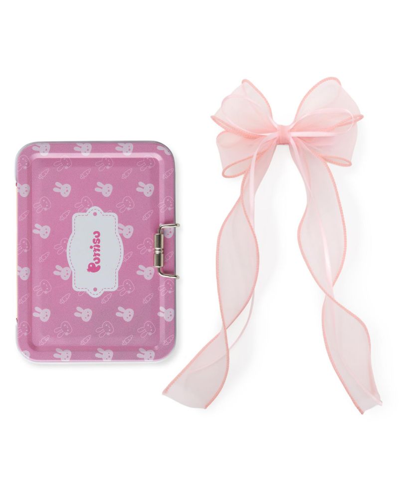 Girls Organza Double Ribbon Clip Gift Set with Tin Case