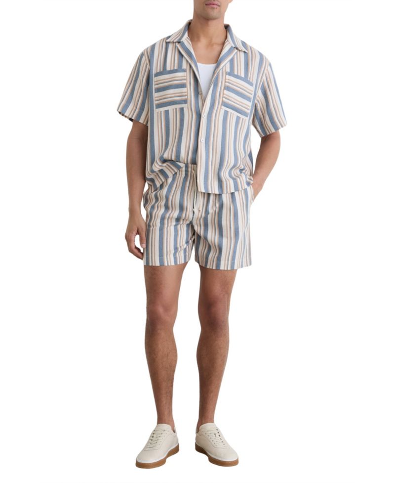 Men's Celeste Stripe Twin Pocket Cuban Shirt