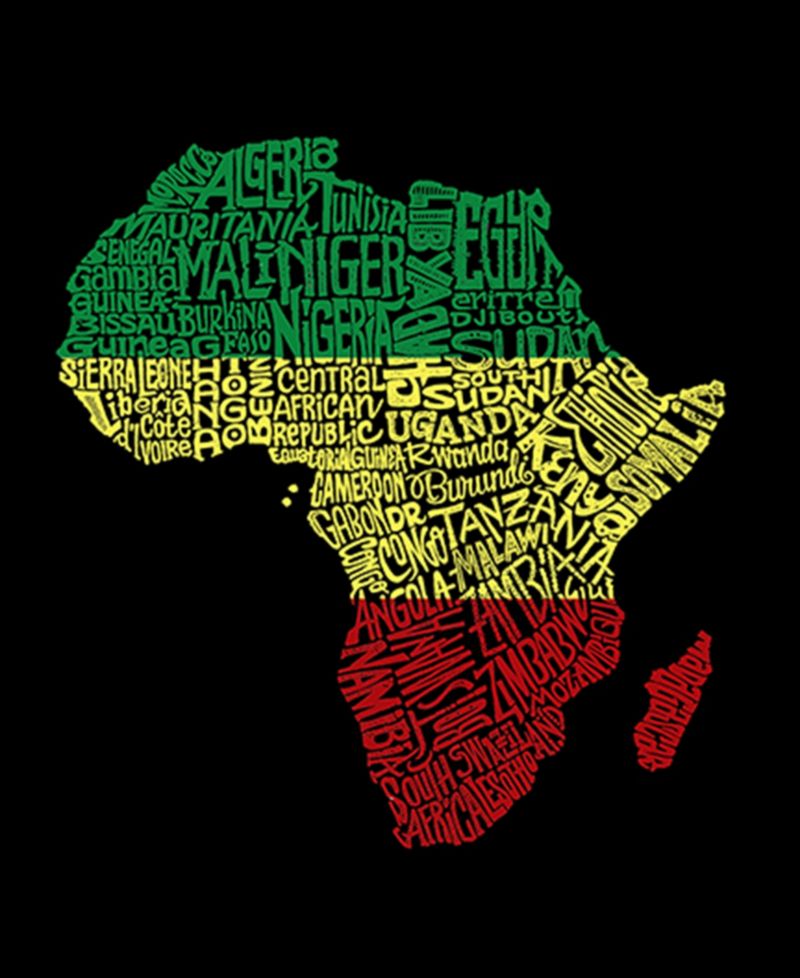 Plus Size Countries In Africa Word Art T-Shirt