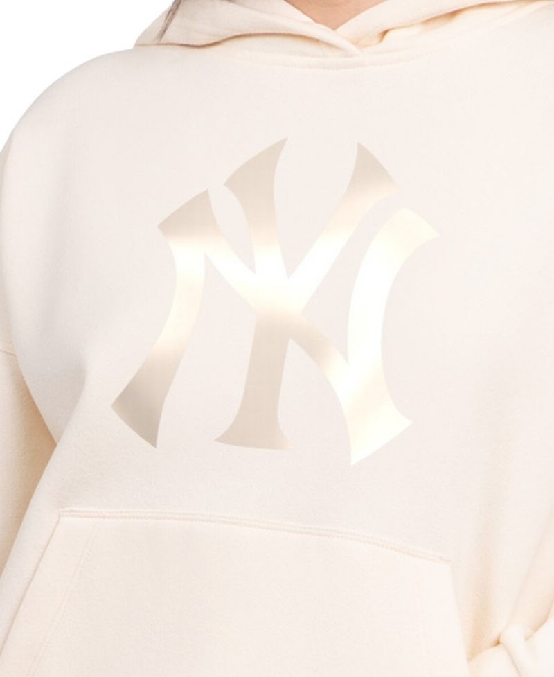 Women's Cream New York Yankees Pastel Relaxed Hoodie