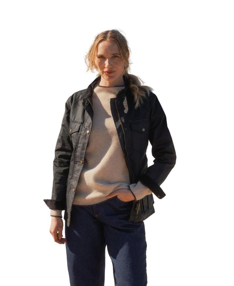 Women's British Waxed Cotton Belted Jacket