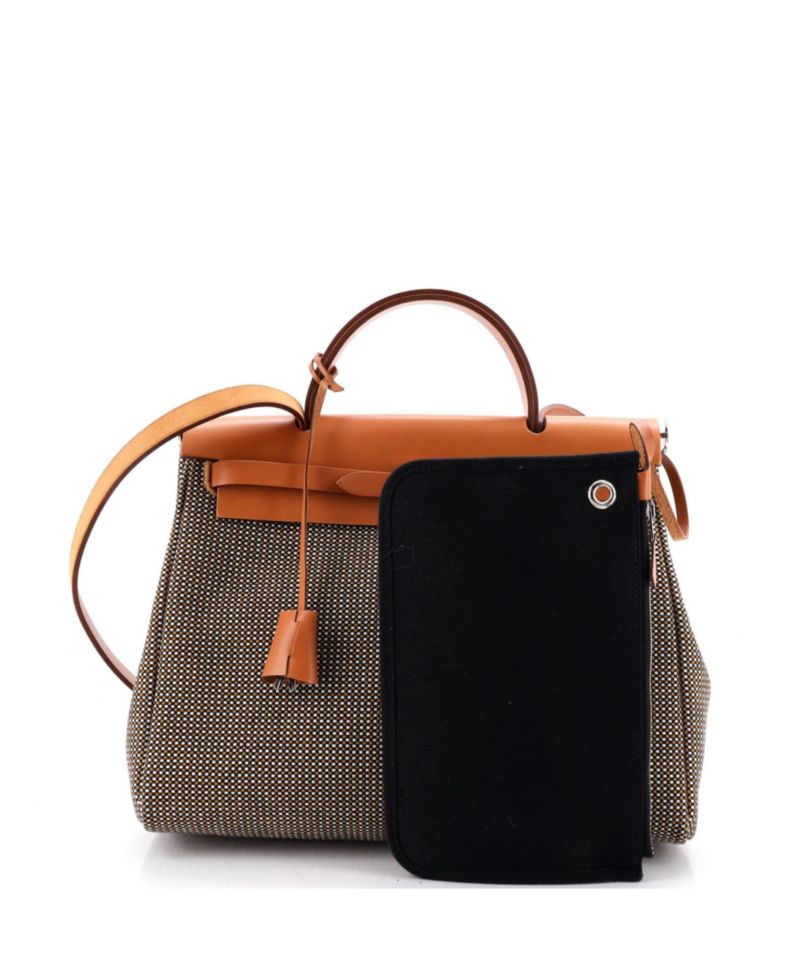 Pre-Owned Hermes 31 Herbag Zip Criss Viking Toile and Leather