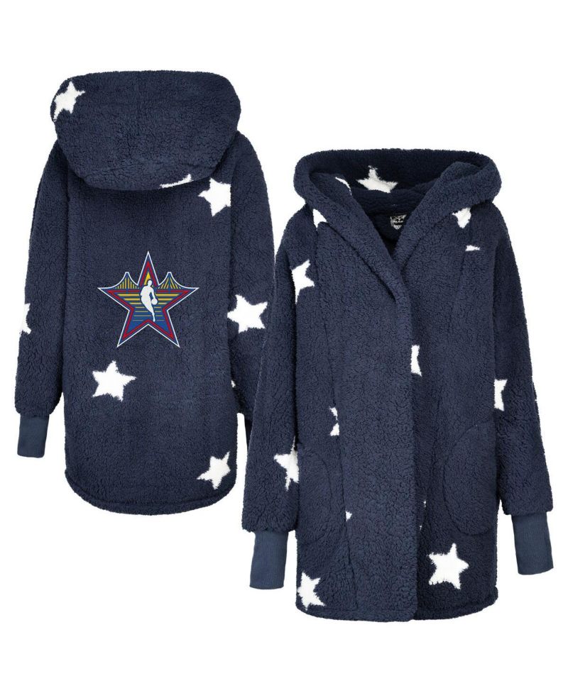 Women's Navy 2025 NBA All-Star Game Lounger Open-Front Sweater